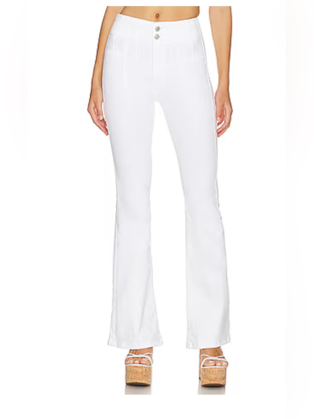Free People We The Free Jayde High-Rise White Flare Jeans
